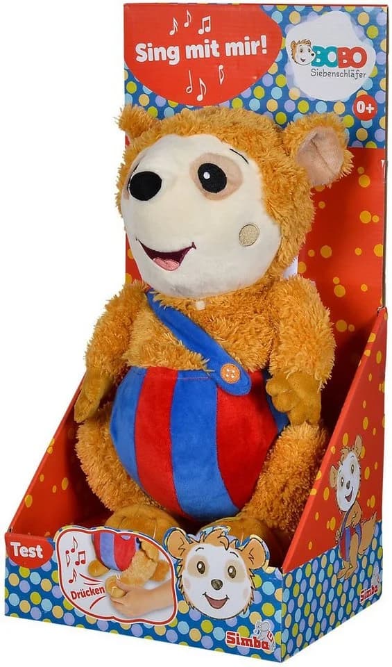 SIMBA Kuscheltier Bobo Siebenschläfer, Sing mit mir!, mit Sound, Blau/Rot - Bild 4