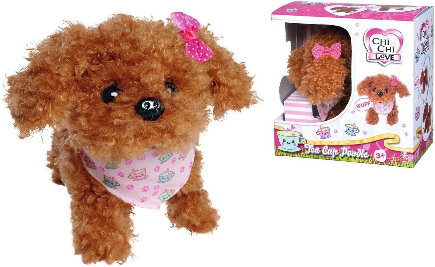 SIMBA Plüschfigur Chi Chi Love Tea Cup Poodle Puppy Braun/Rosa mit Soundeffekten - Bild 2