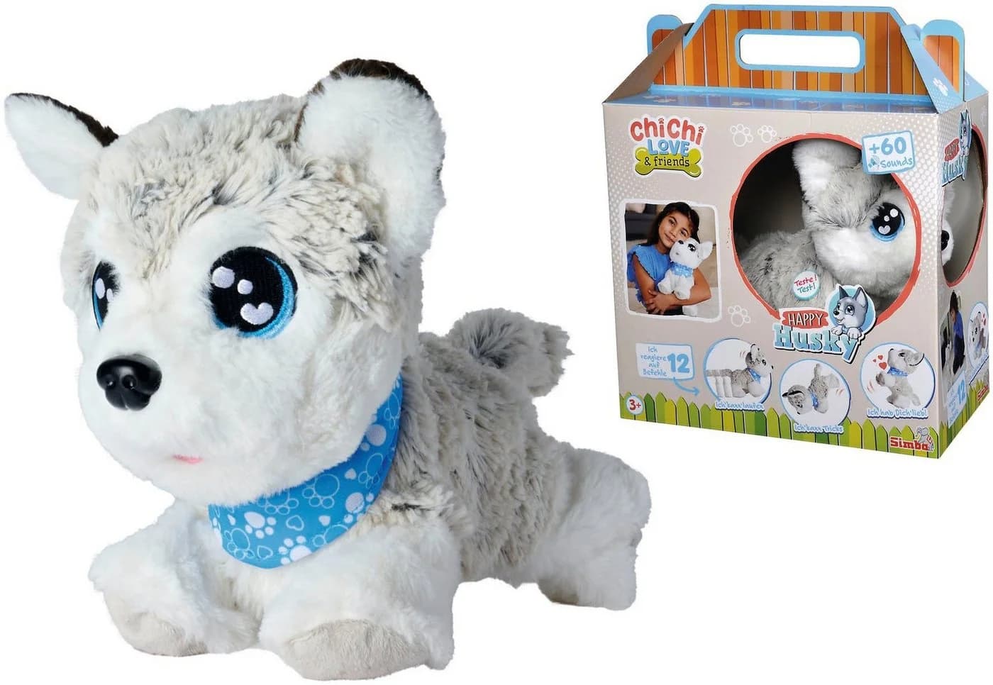 SIMBA Kuscheltier Chi Chi Love Happy Husky Interaktiv Blau - Bild 2