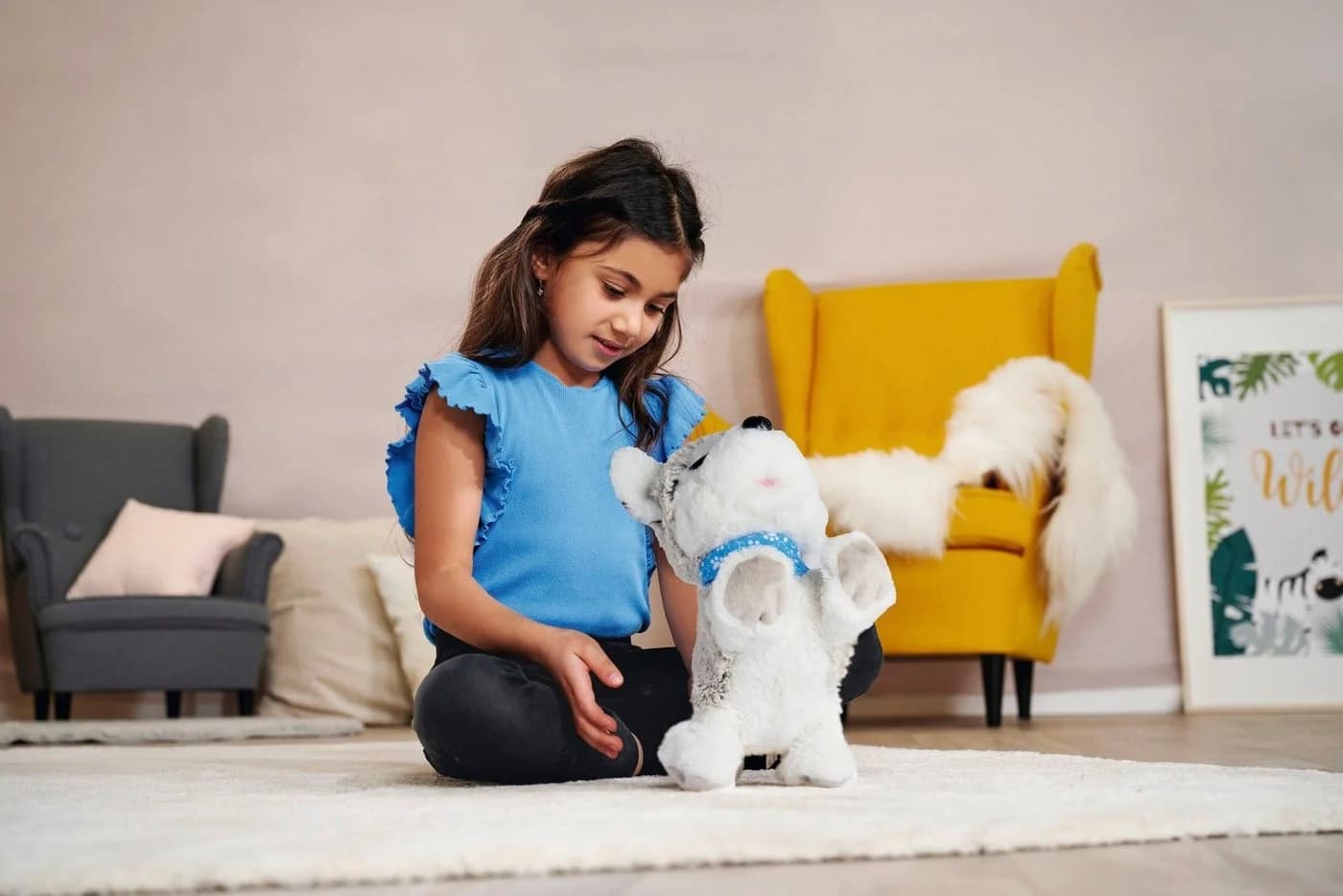 SIMBA Kuscheltier Chi Chi Love Happy Husky Interaktiv Blau - Bild 5