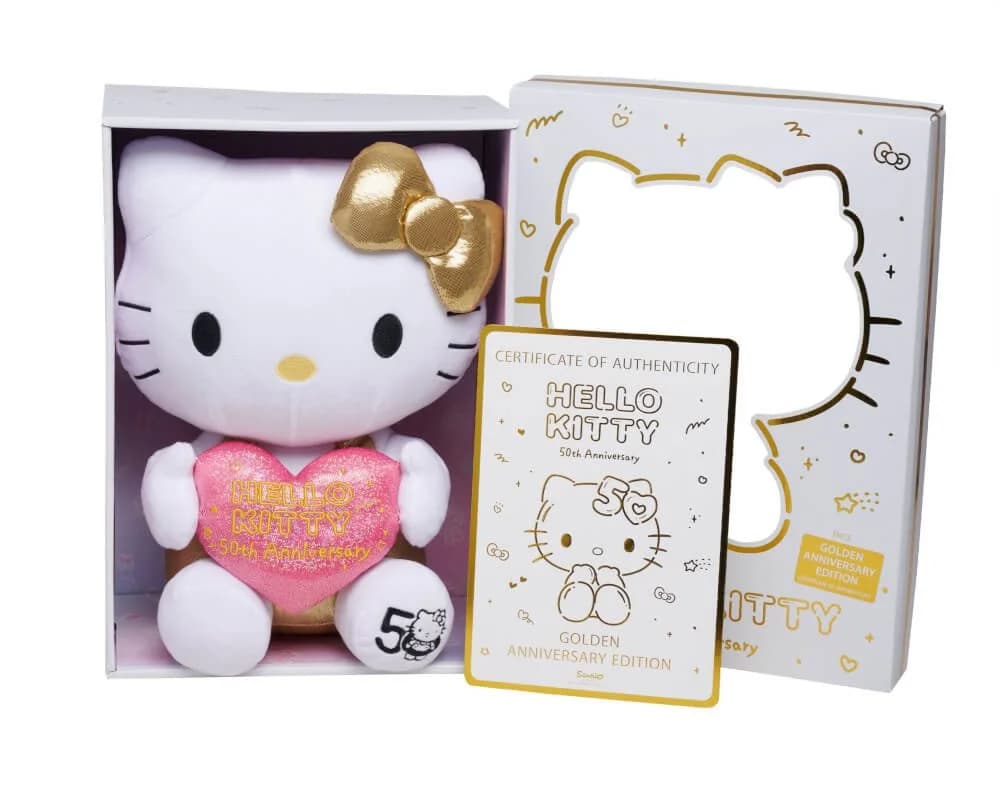 Hello Kitty Plüschfigur 50 Jahre Jubiläum Gold/Rosa - Bild 2