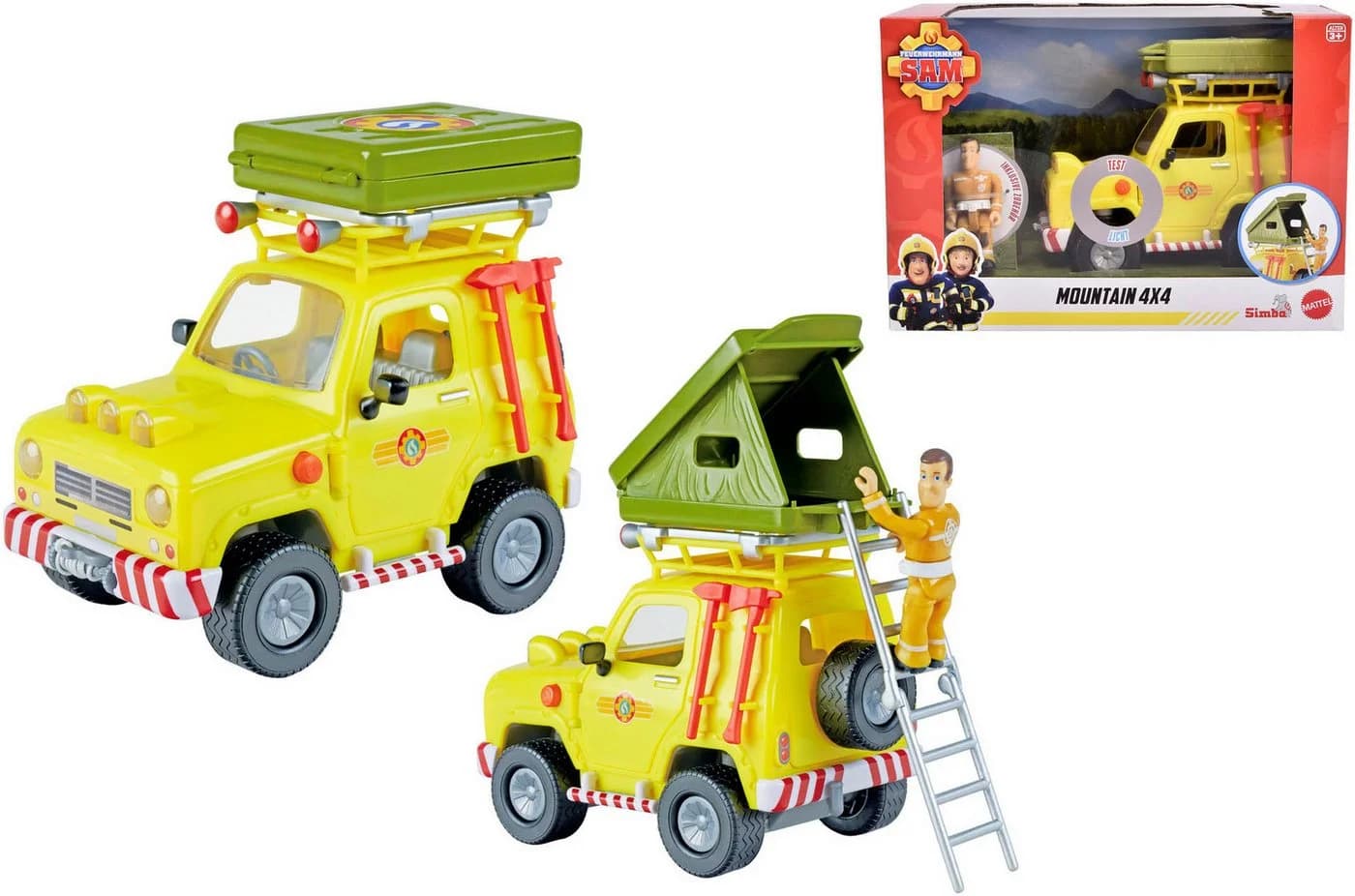 SIMBA Spielzeug-Auto Feuerwehrmann Sam Geländewagen mit Dachzelt und Lichteffekt - Bild 2