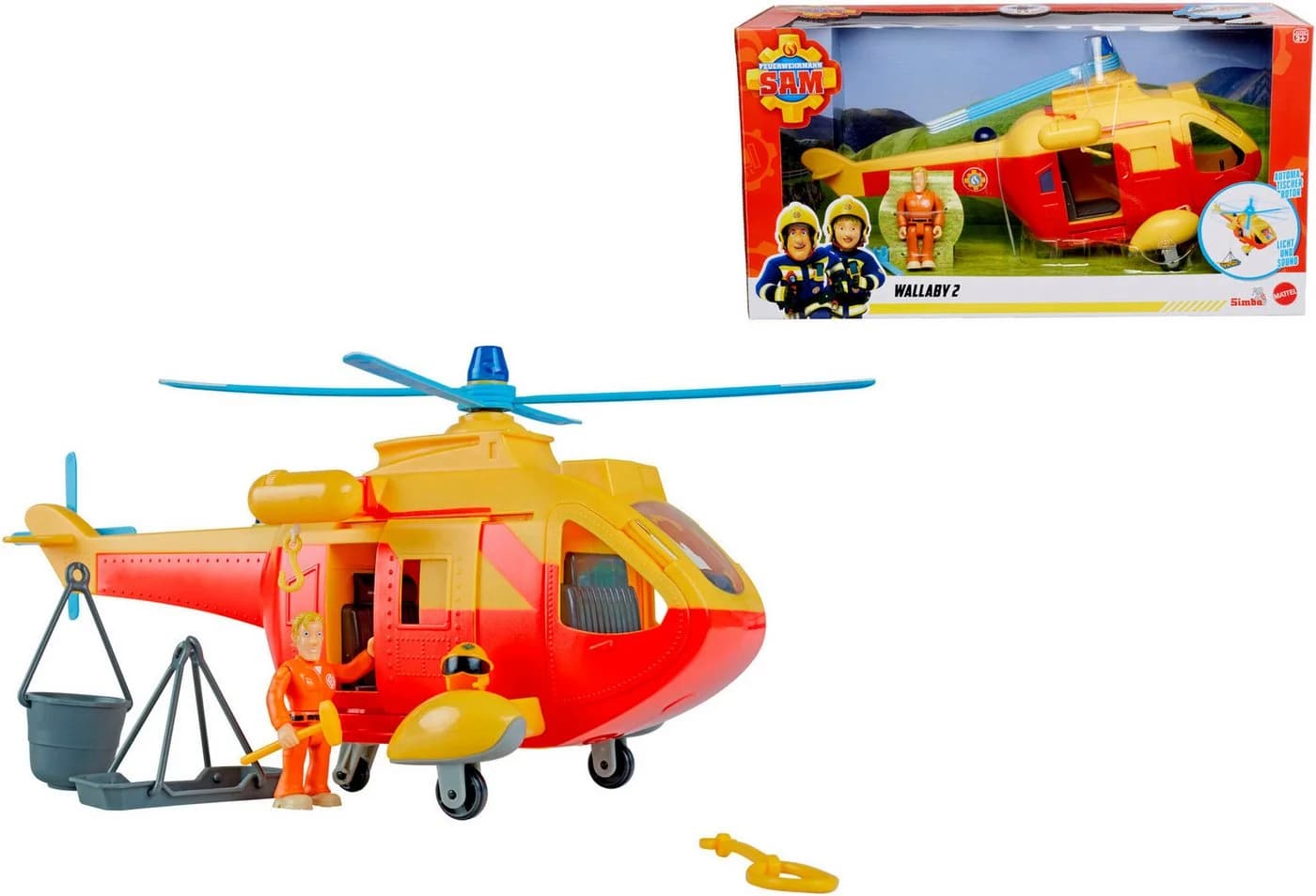 SIMBA Spielzeug-Hubschrauber Feuerwehrmann Sam Wallaby II mit Licht und Sound - Bild 2