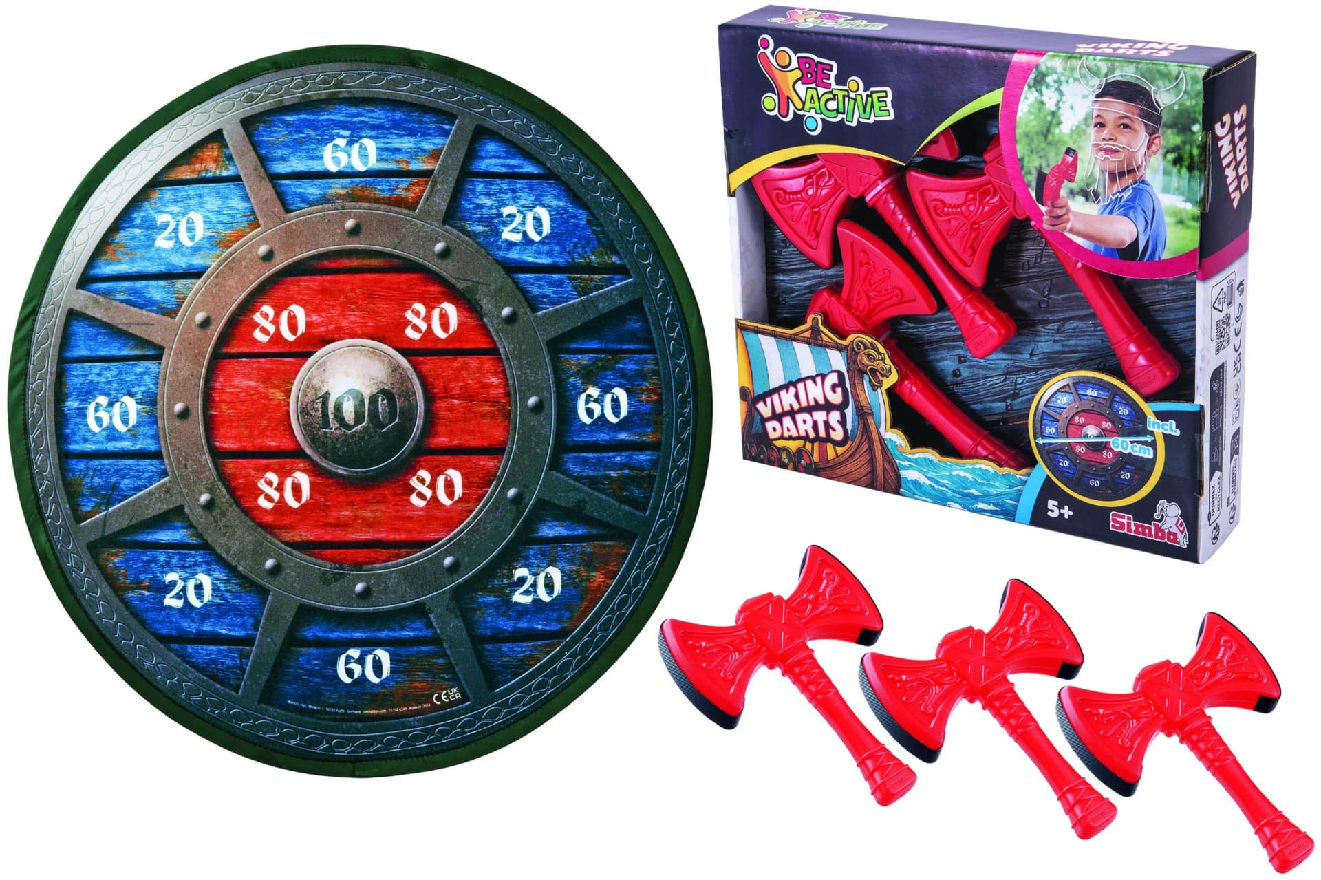 SIMBA Wikinger-Dart Axtwurfspiel Bunt für Kinder ab 3 Jahren