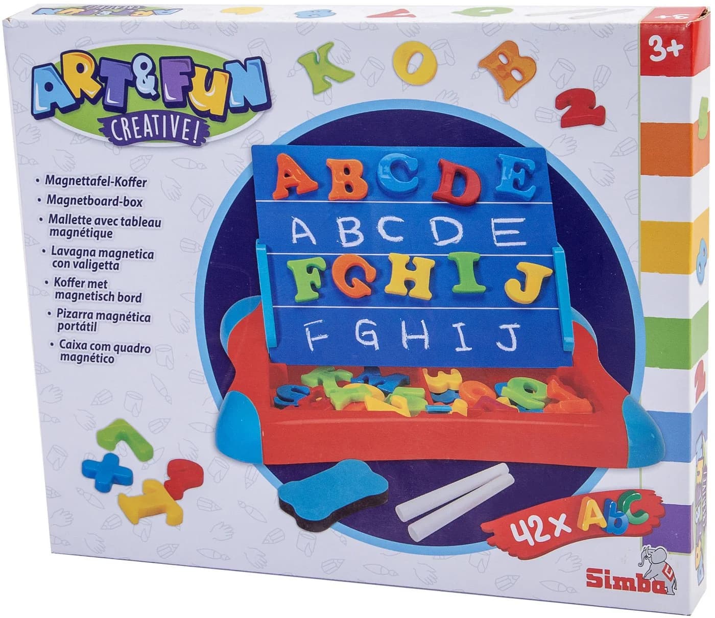 SIMBA Magnettafel Art &Fun Magnettafel-Koffer Bunt