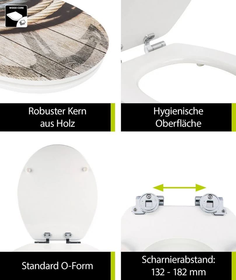 SANITOP WINGENROTH WC-Sitz Maritim Seemannstau Hochglanz Absenkautomatik - Bild 3
