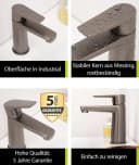 aquaSu Waschtischarmatur Morti Industrial mit Pop-Up-Ventil Bild 1