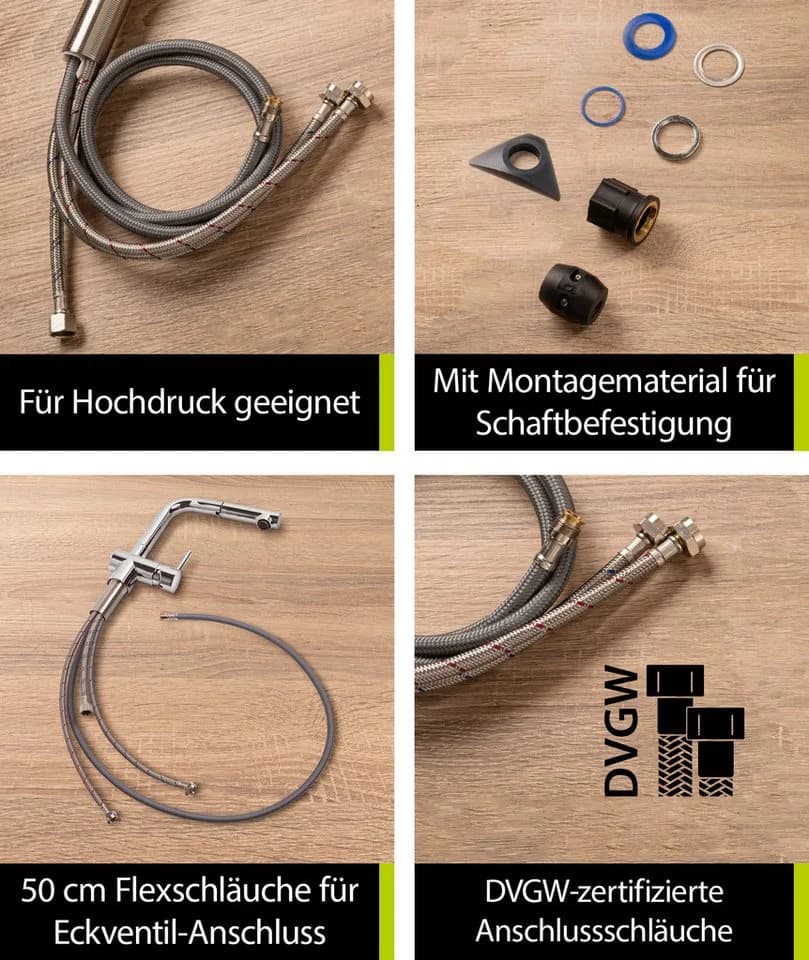 aquaSu Spültischarmatur Naturi mit ausziehbarer Brause und Temperaturanzeige - Bild 4