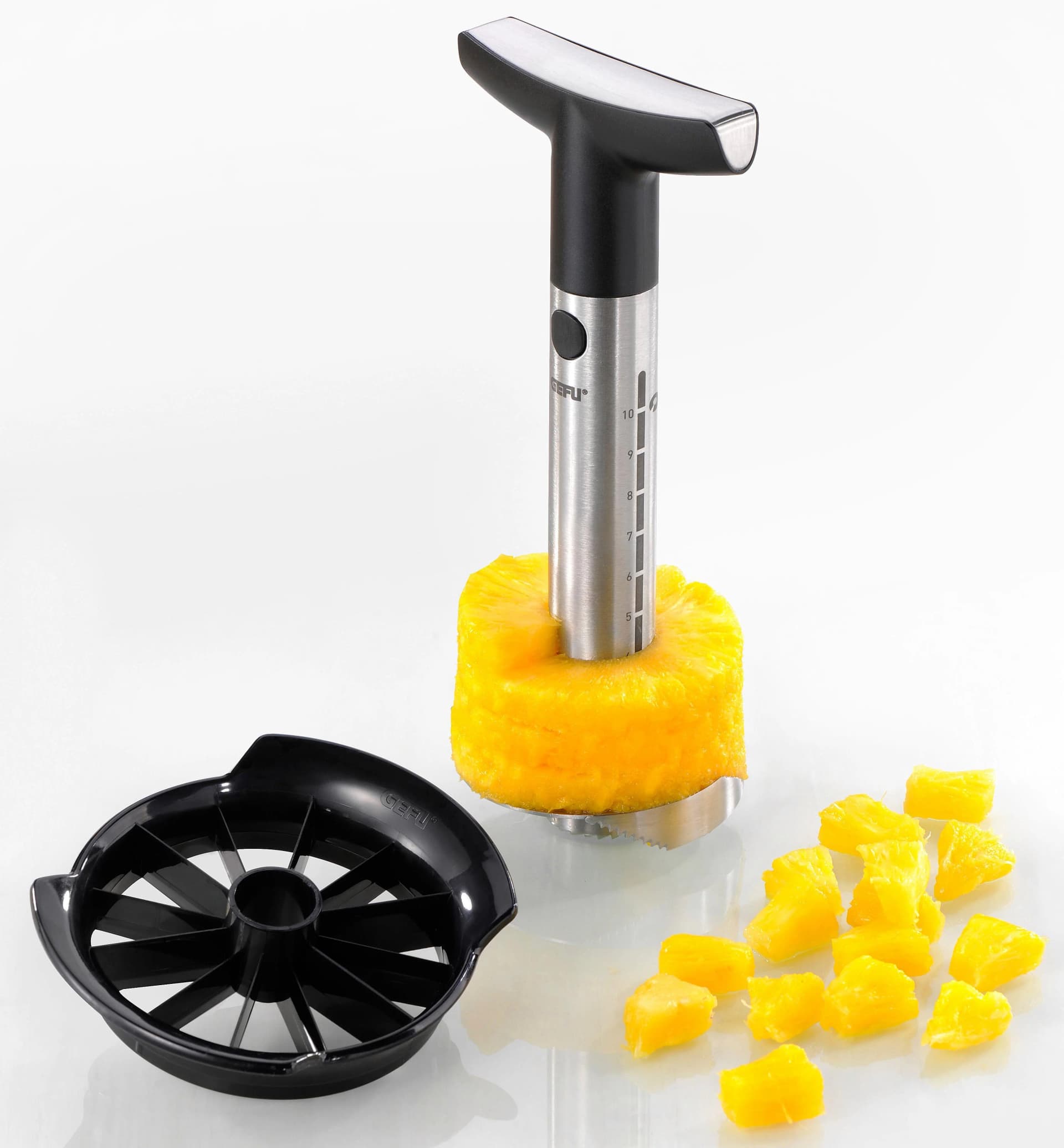GEFU Professional Ananasschneider Silber/Schwarz Edelstahl