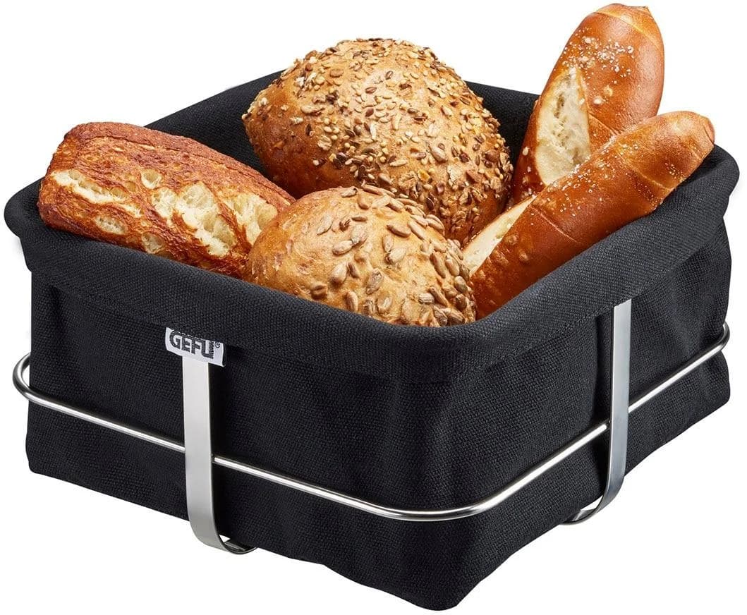 GEFU Brotkorb BRUNCH eckig Schwarz Edelstahl
