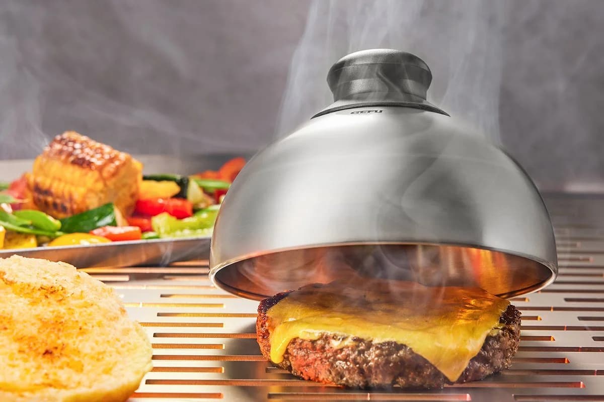GEFU Käseglocke Edelstahl BBQ Burger Schmelzglocke