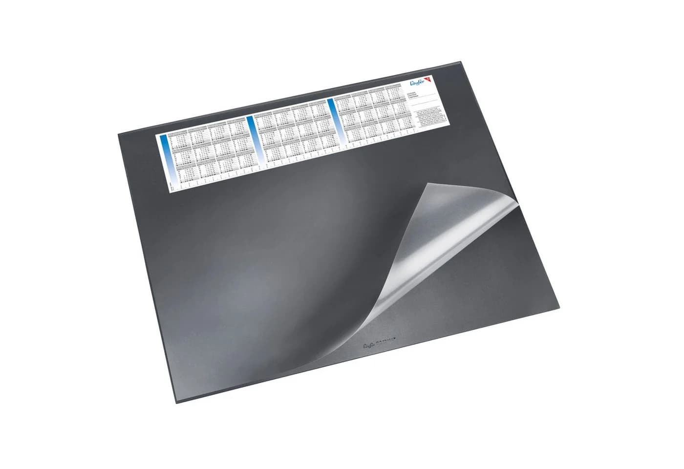 Läufer Synthos Schreibunterlage mit Vollsichtfolie und Kalender schwarz