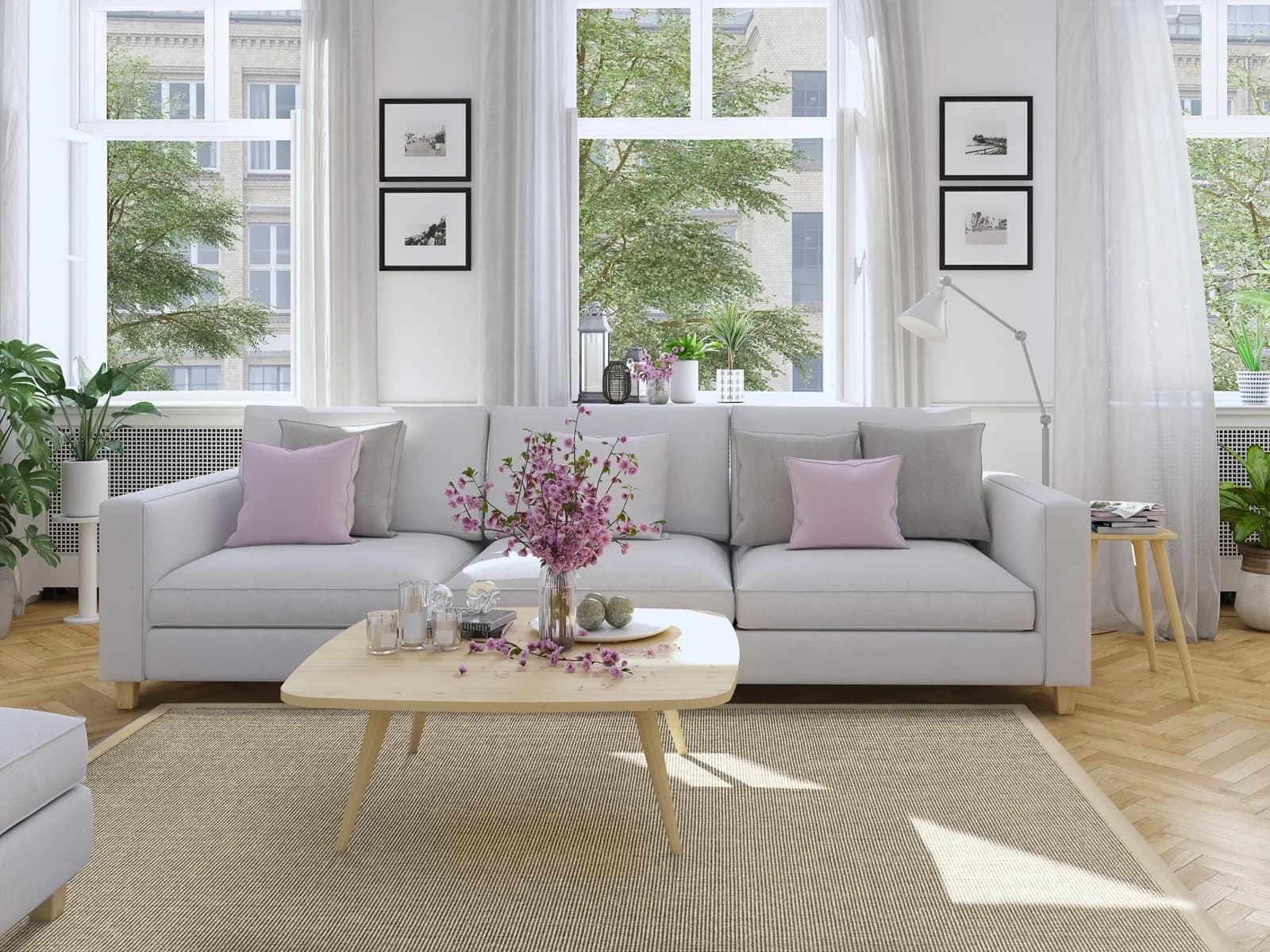 DEKOWE Sisalteppich Mara S2 Beige mit Bordüre