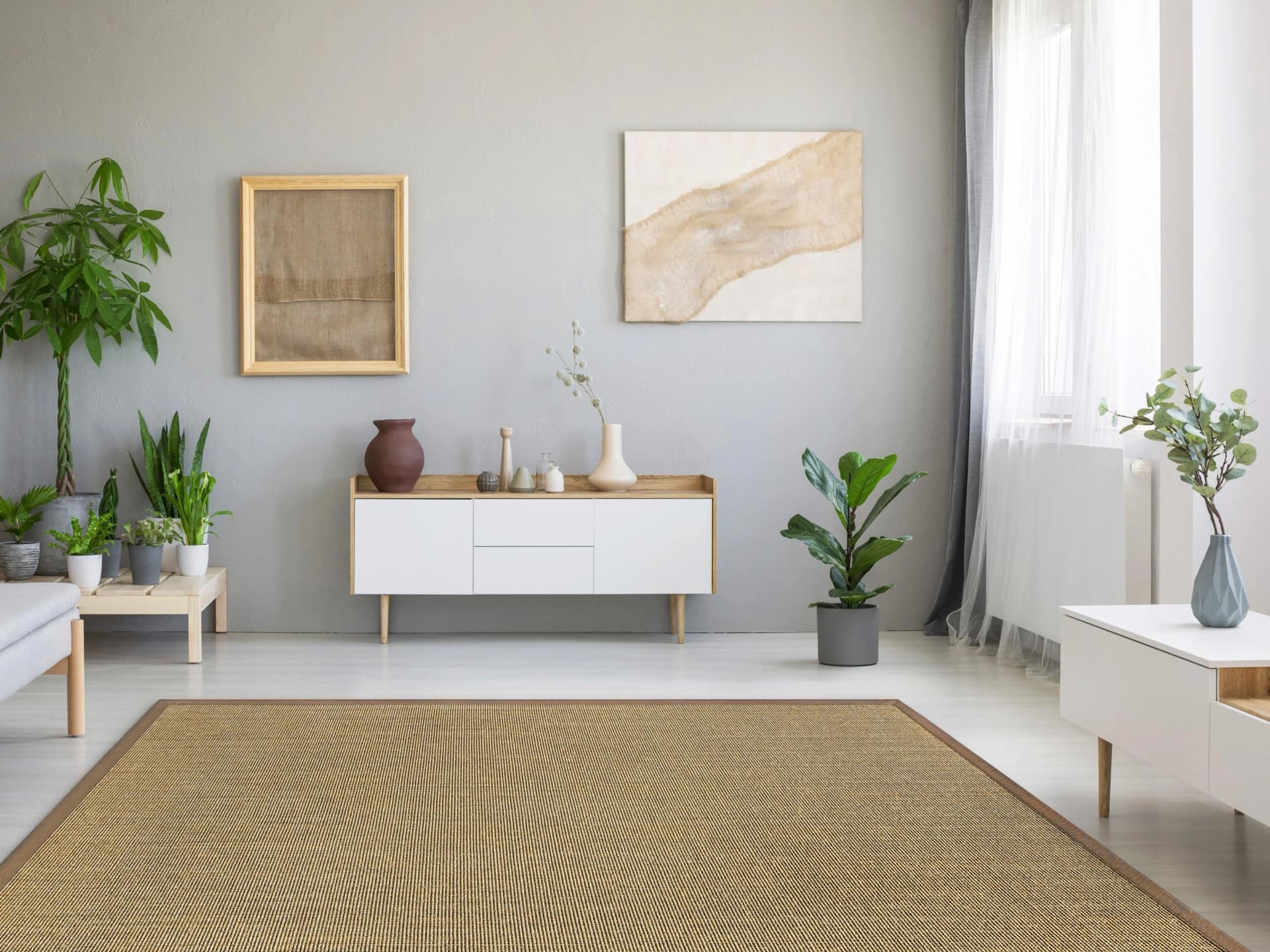 DEKOWE Sisalteppich Mara S2 mit Bordüre Spezial Braun 300x350cm