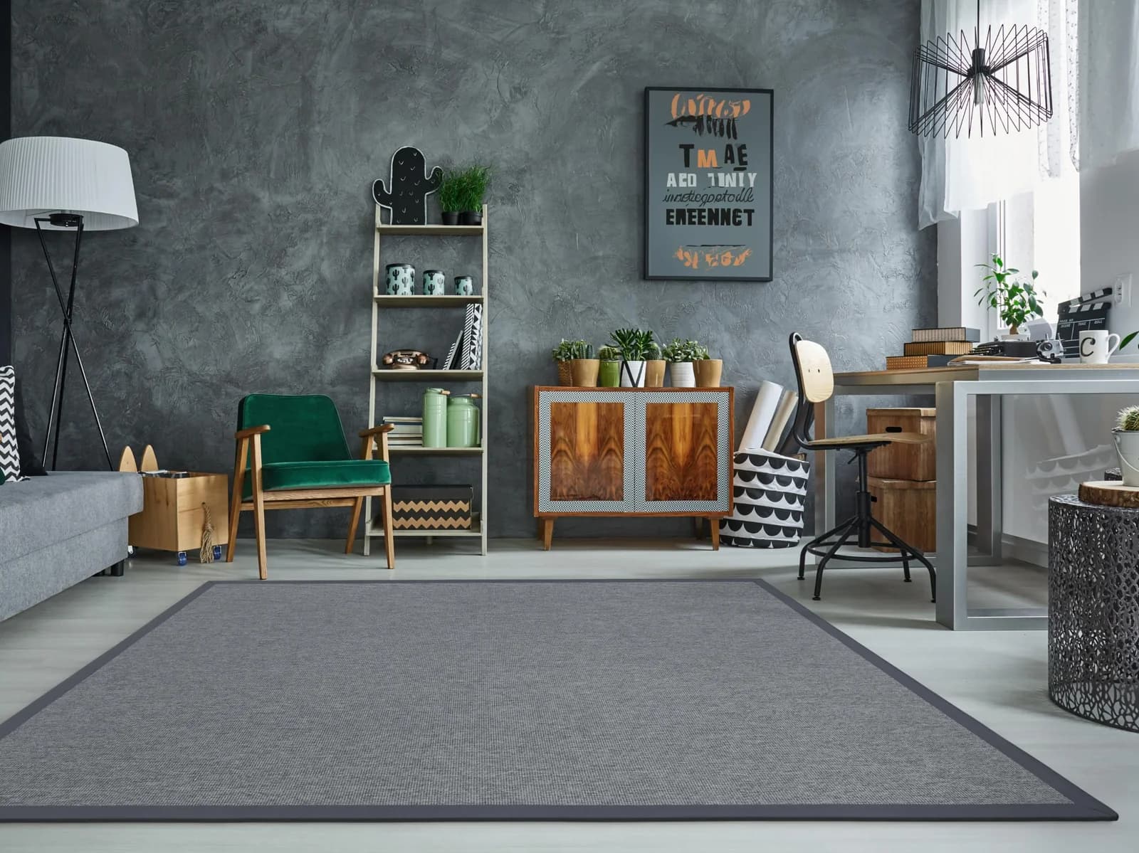 DEKOWE Naturino RipsS2 Spezial Teppichboden Grau Sisal-Optik