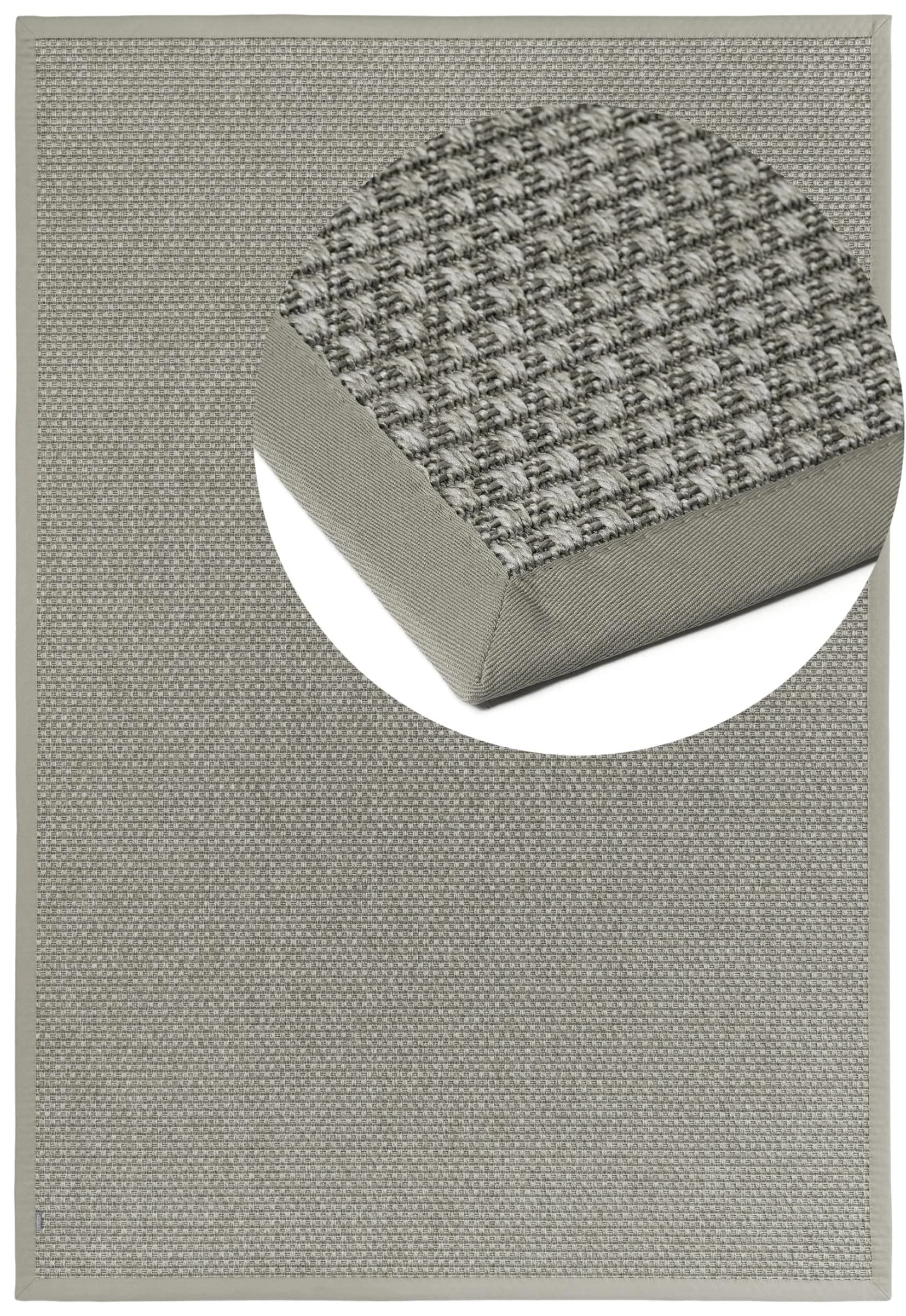 DEKOWE Basic S2 Karree Teppich Silber Sisaloptik 240x340 cm