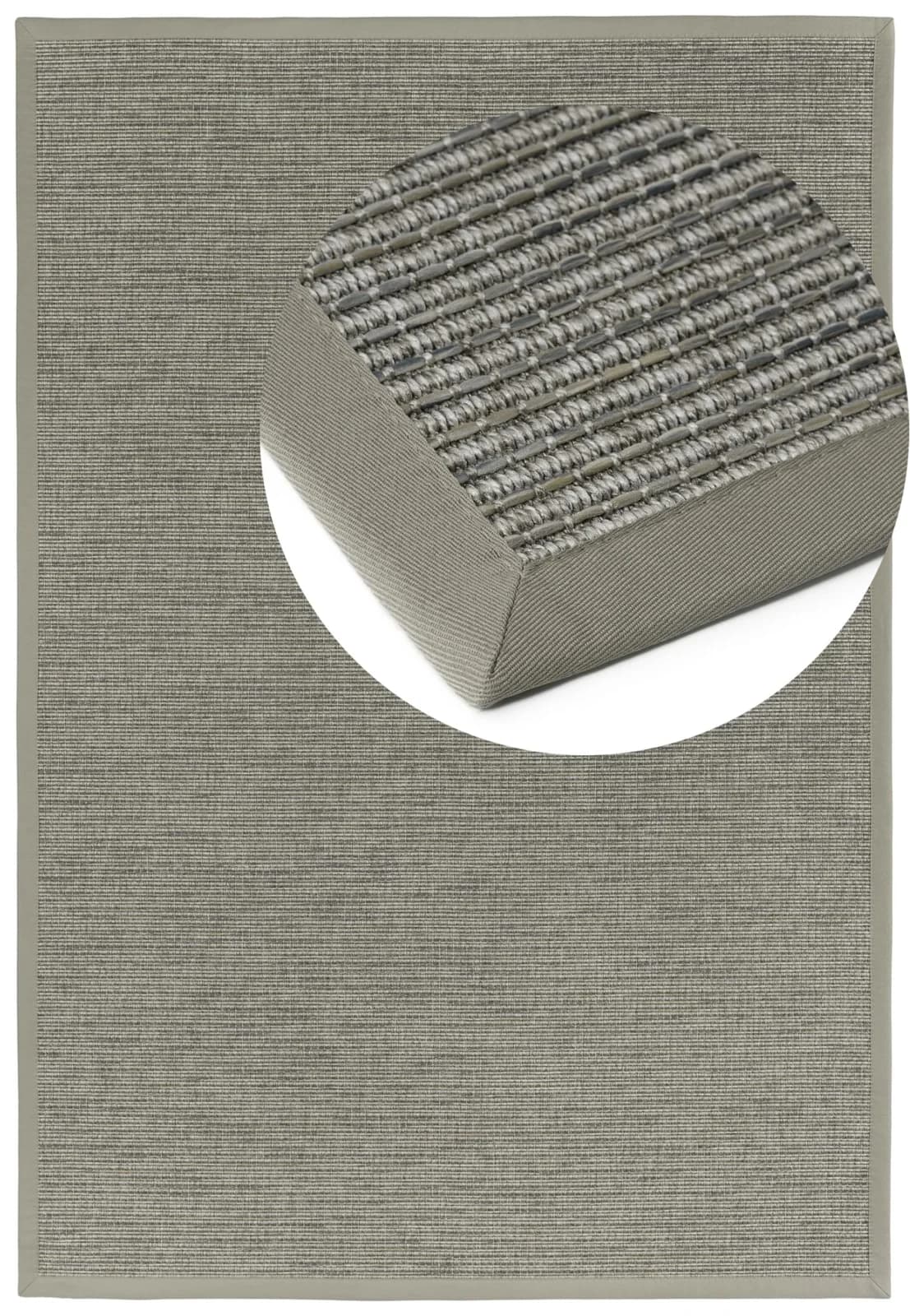 DEKOWE Basic S2 Stripes Teppich Silberfarben 80x250cm Kunstfaser Sisaloptik