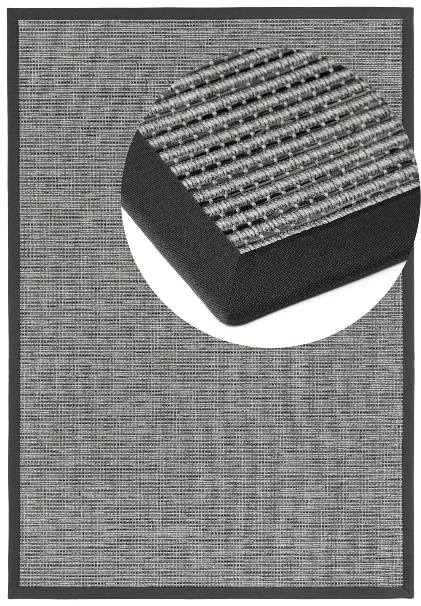 DEKOWE Basic S2 Stripes Teppich Grau Sisaloptik Kunstfaser