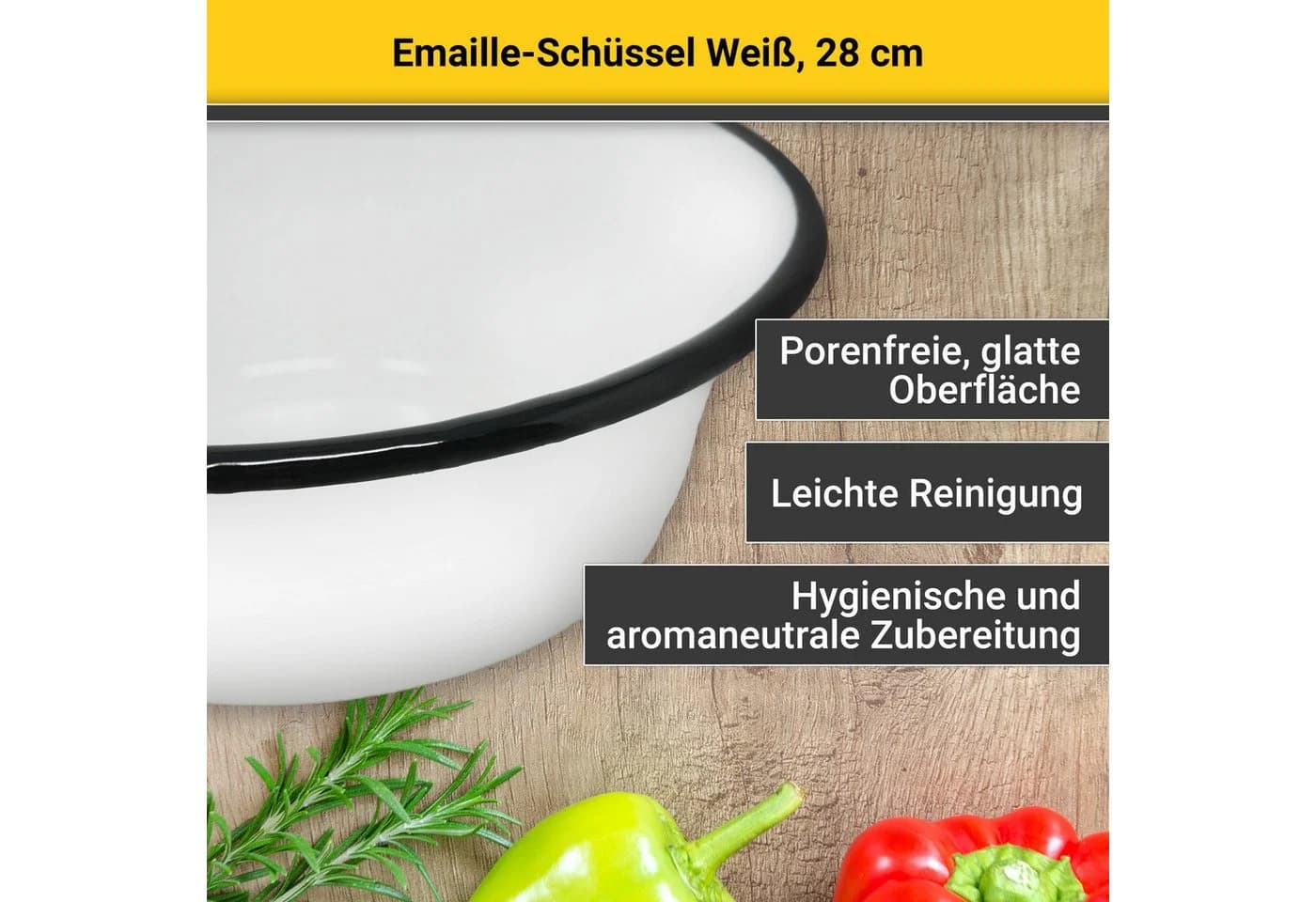 KRÜGER Emaille-Schüssel Weiß 28 cm - Bild 3