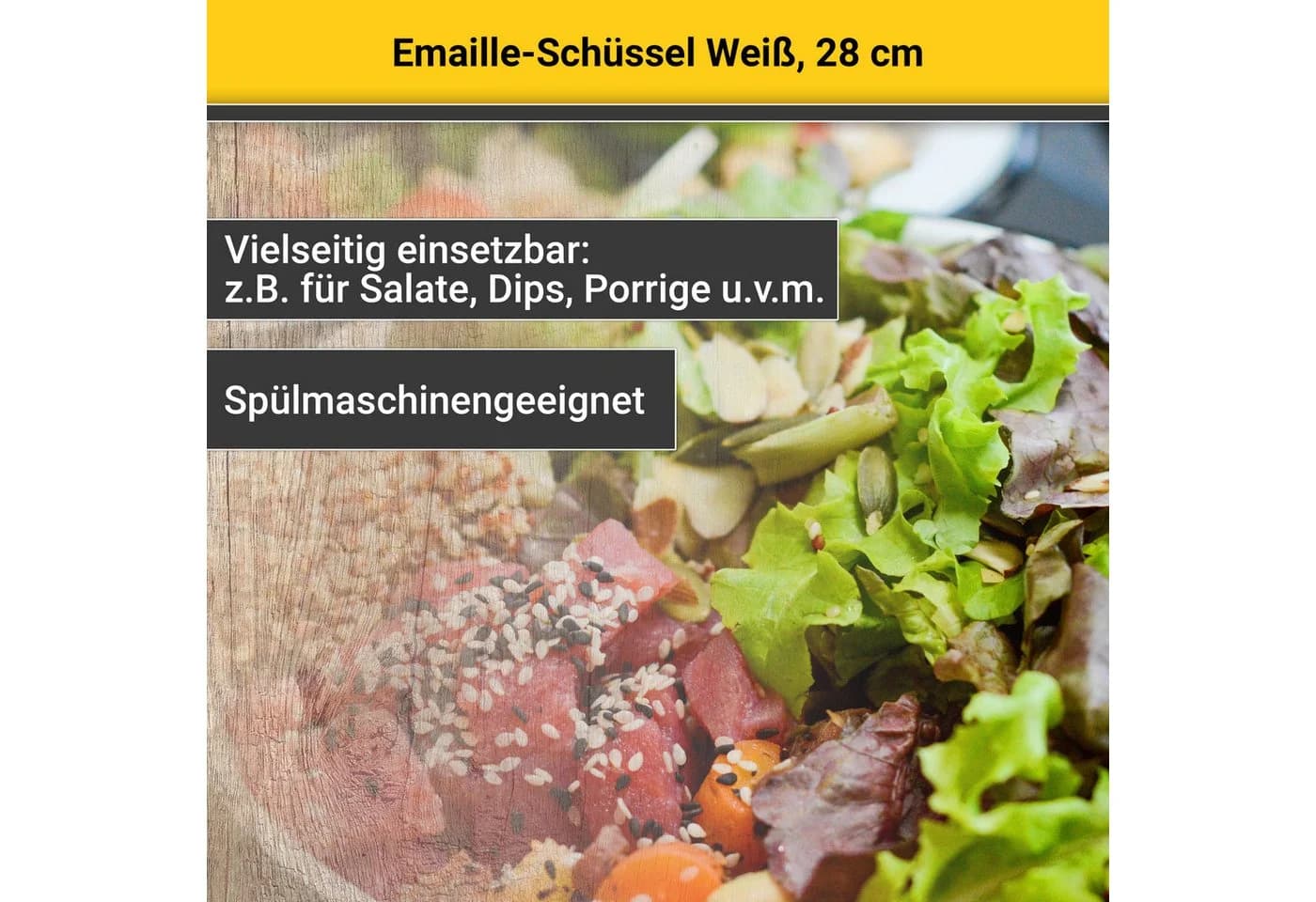 KRÜGER Emaille-Schüssel Weiß 28 cm - Bild 4