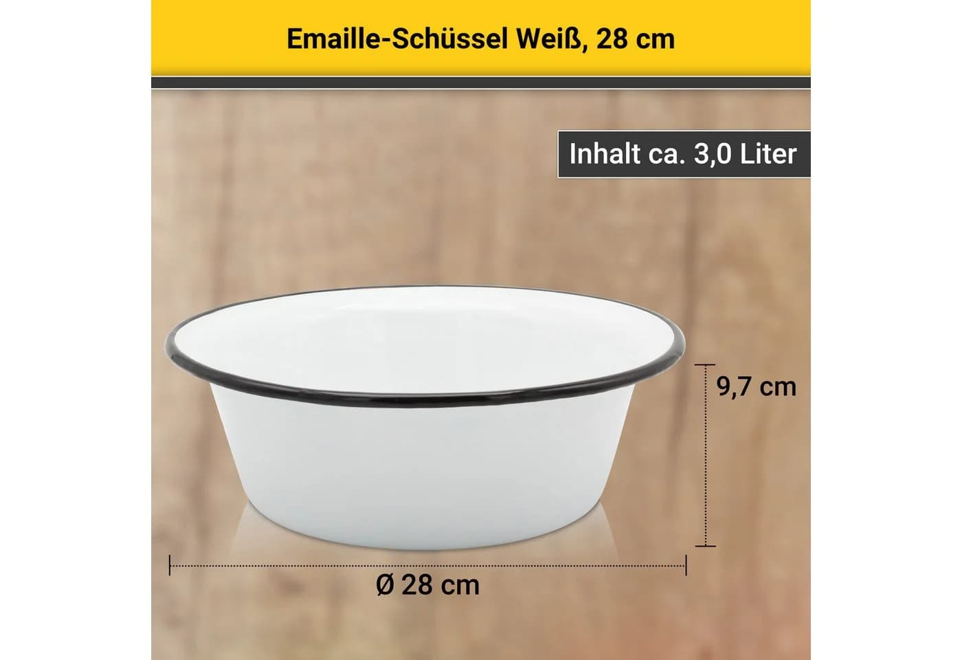 KRÜGER Emaille-Schüssel Weiß 28 cm - Bild 5