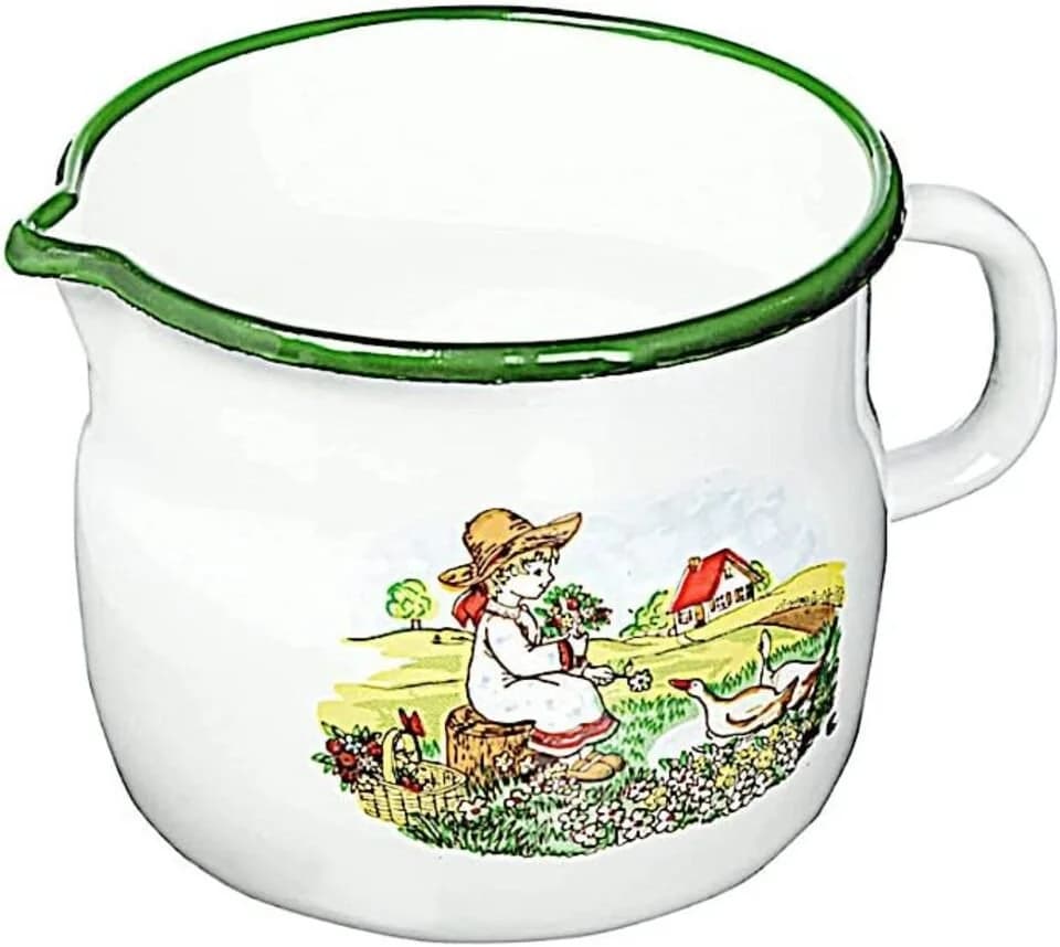 Karl Krüger Milchtopf 10 cm Emaille Gänsekind - Bild 2
