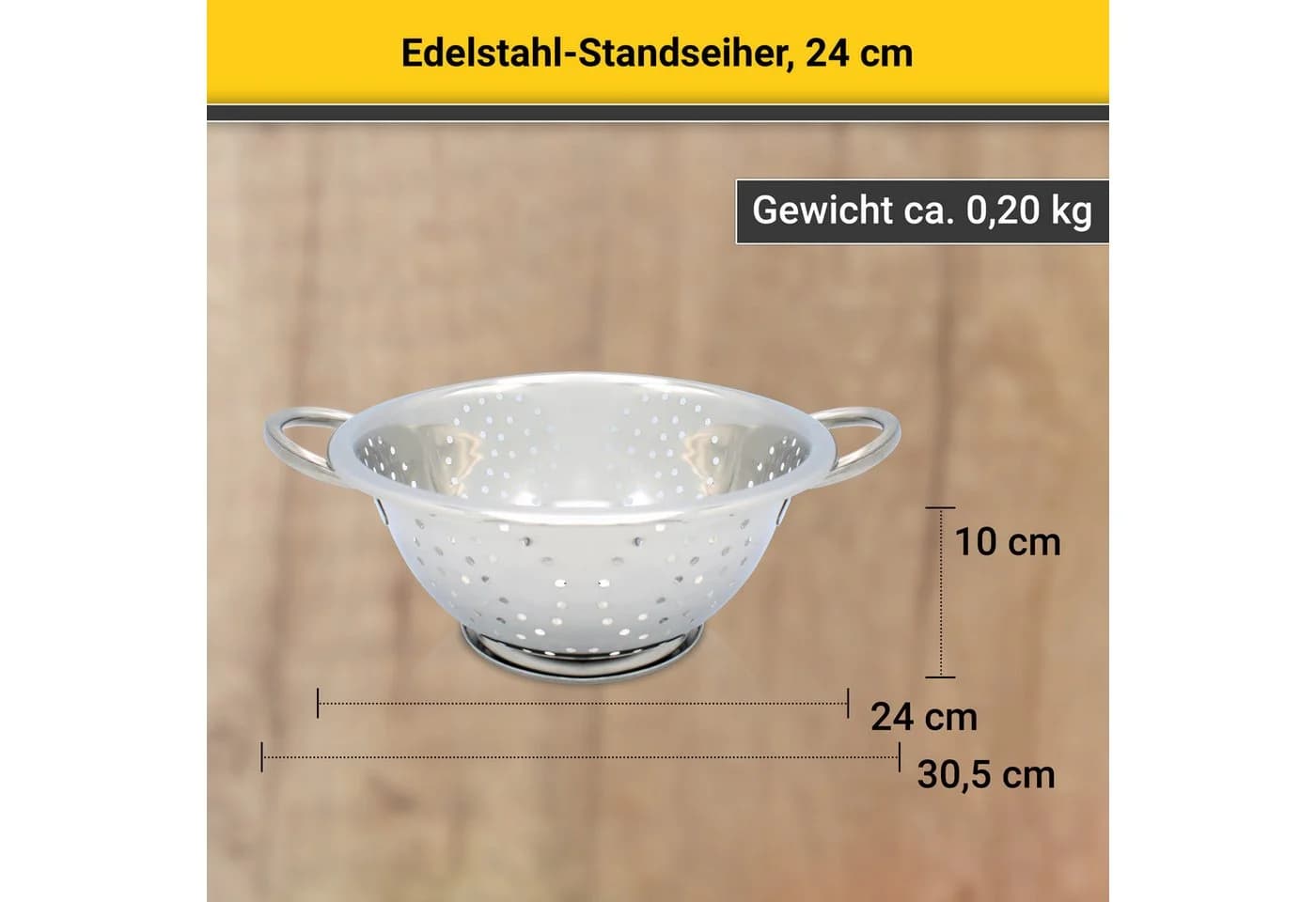 Krüger Standseiher Edelstahl glänzend poliert Ø 24 cm - Bild 3