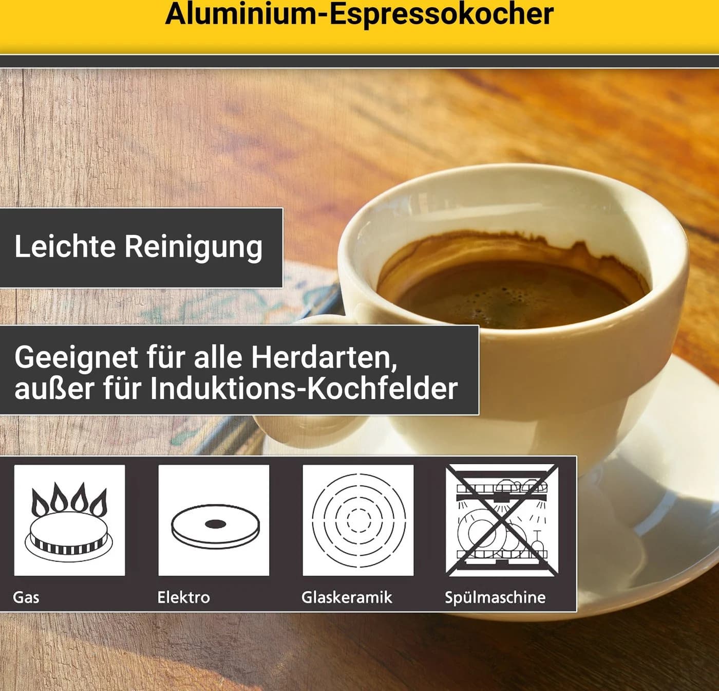 Krüger Espressokocher 0,2l Aluminium Silber Traditionell Italienisch - Bild 4