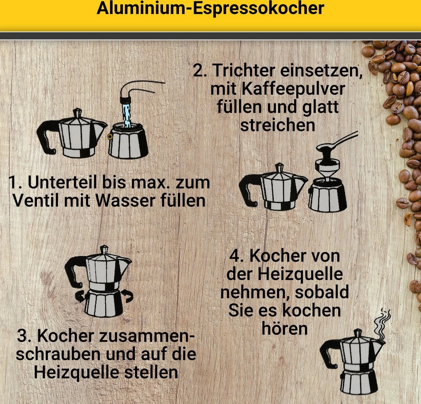 Krüger Espressokocher 0,2l Aluminium Silber Traditionell Italienisch - Bild 5