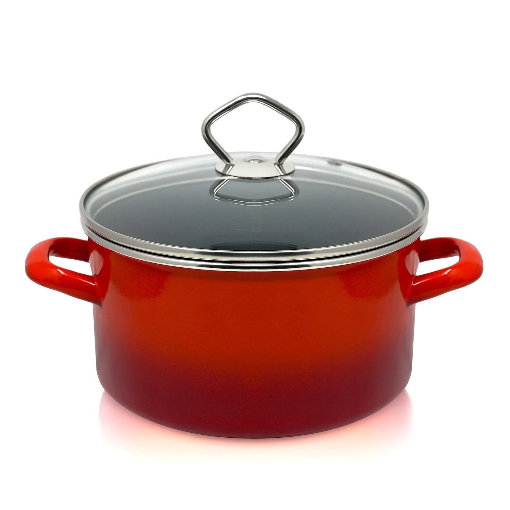 Karl Krüger Emaille Fleischtopf Rom mit Chromrand, Ø 20 cm, 3,0 l