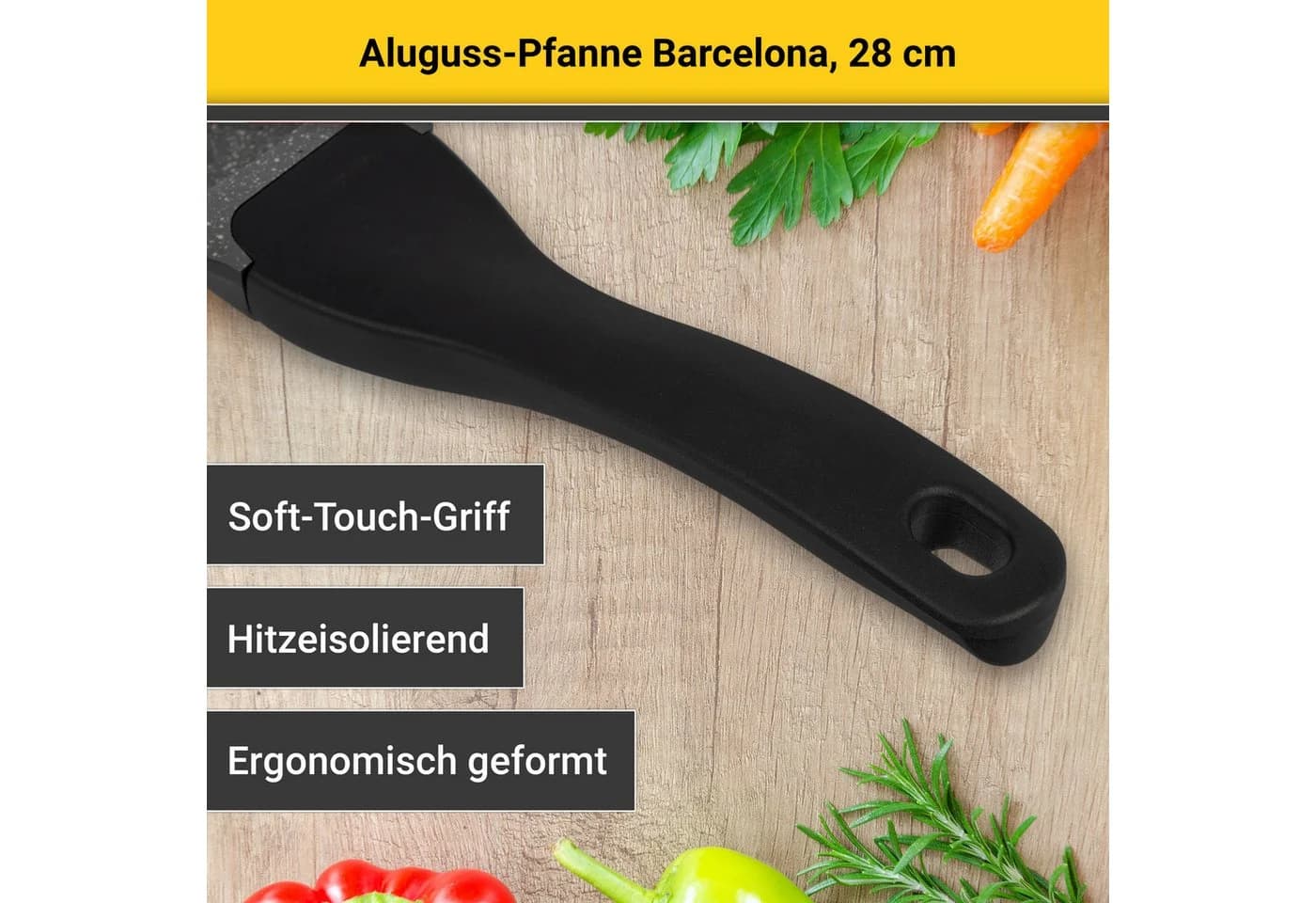 Krüger Bratpfanne Aluguss Barcelona Schwarz Antihaft - Bild 4