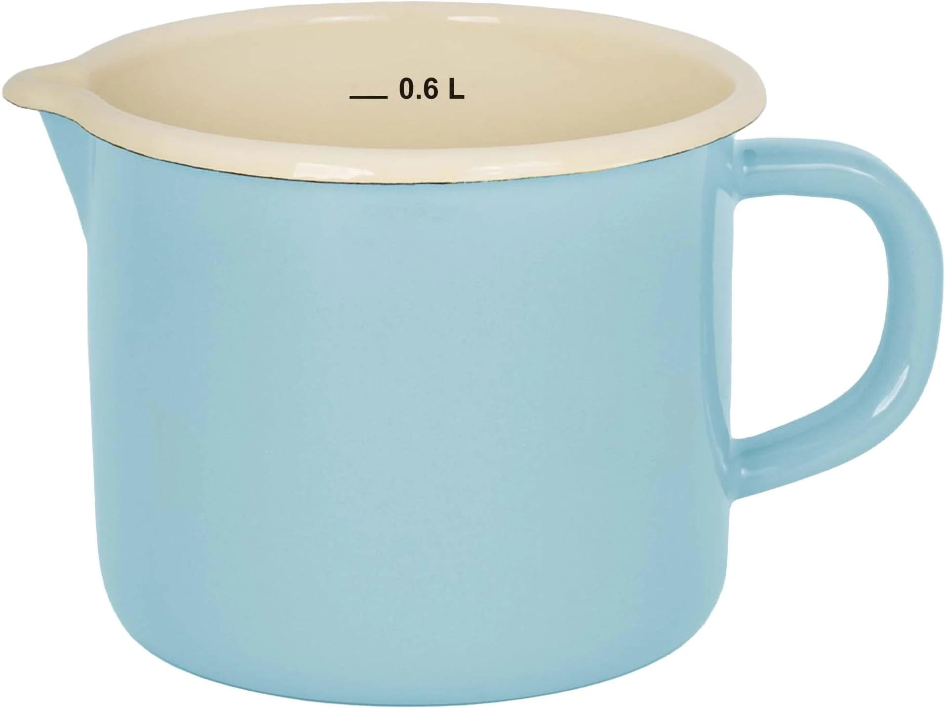 Milchtopf KRÜGER Sylt Pastellblau Emaille Induktion