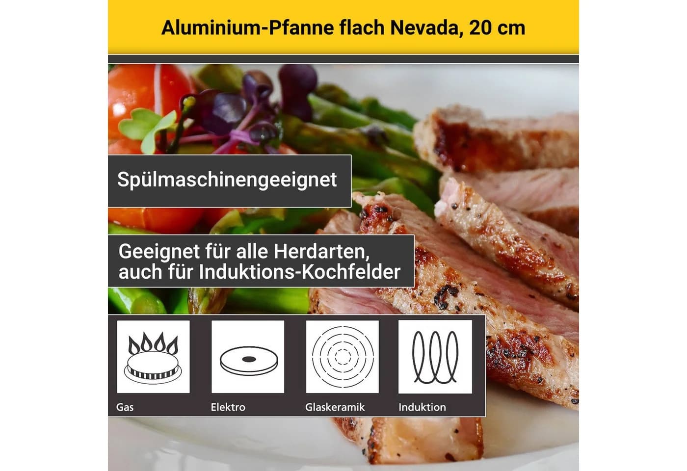 Krüger Bratpfanne Nevada Aluminium Grau Antihaft Induktion - Bild 5