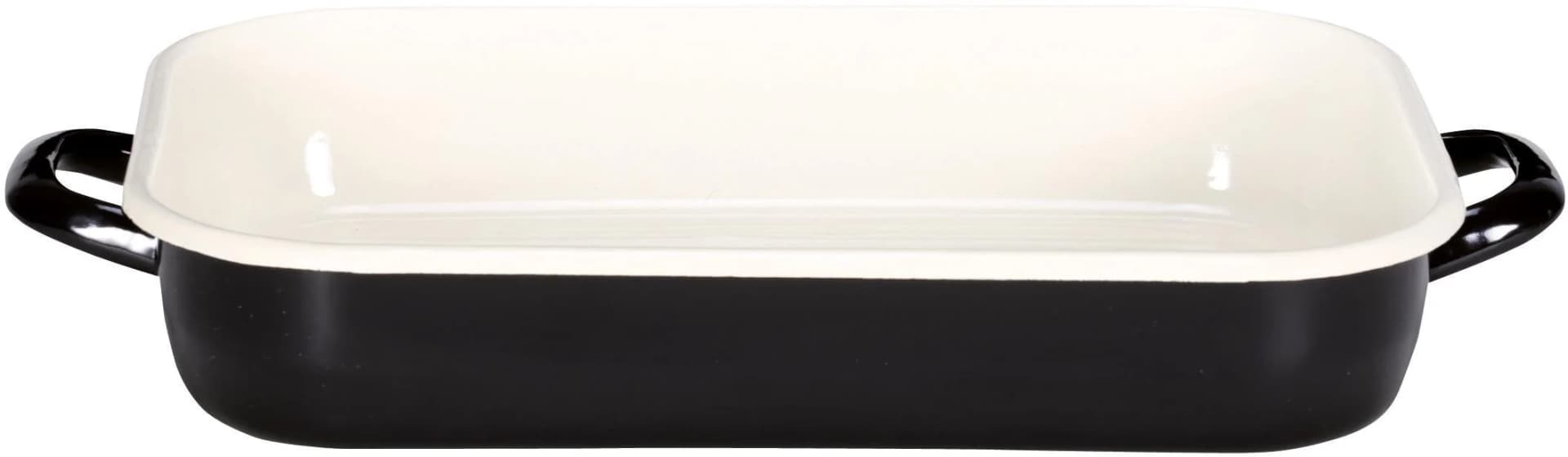 KRÜGER Auflaufform Triest Emaille Schwarz Beige
