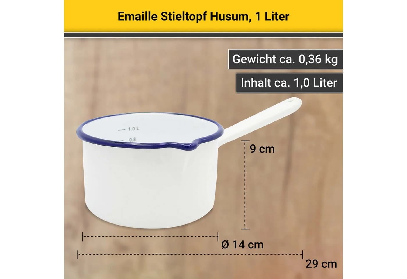 Krüger Kasserolle Husum Emaille 16 cm Induktion - Bild 5