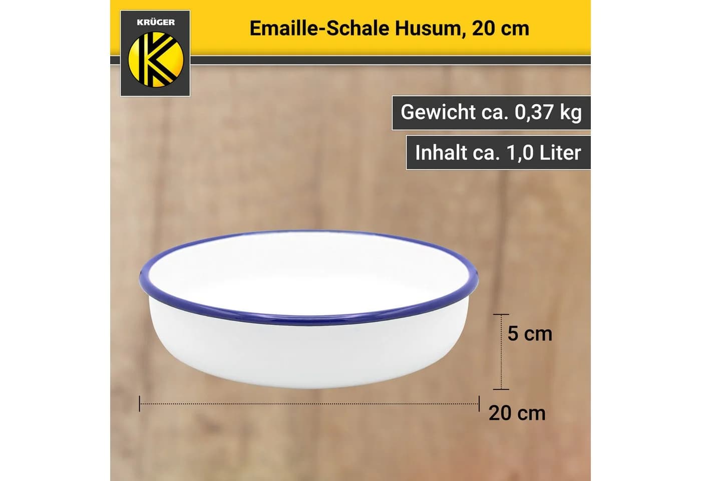 KRÜGER Schale Husum weiß Emaille - Bild 4
