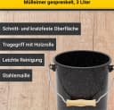 Mülleimer Krüger Emaille Schwarz-Gesprenkelt Bild 1