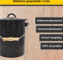 Mülleimer Krüger Emaille Schwarz-Gesprenkelt Bild 4