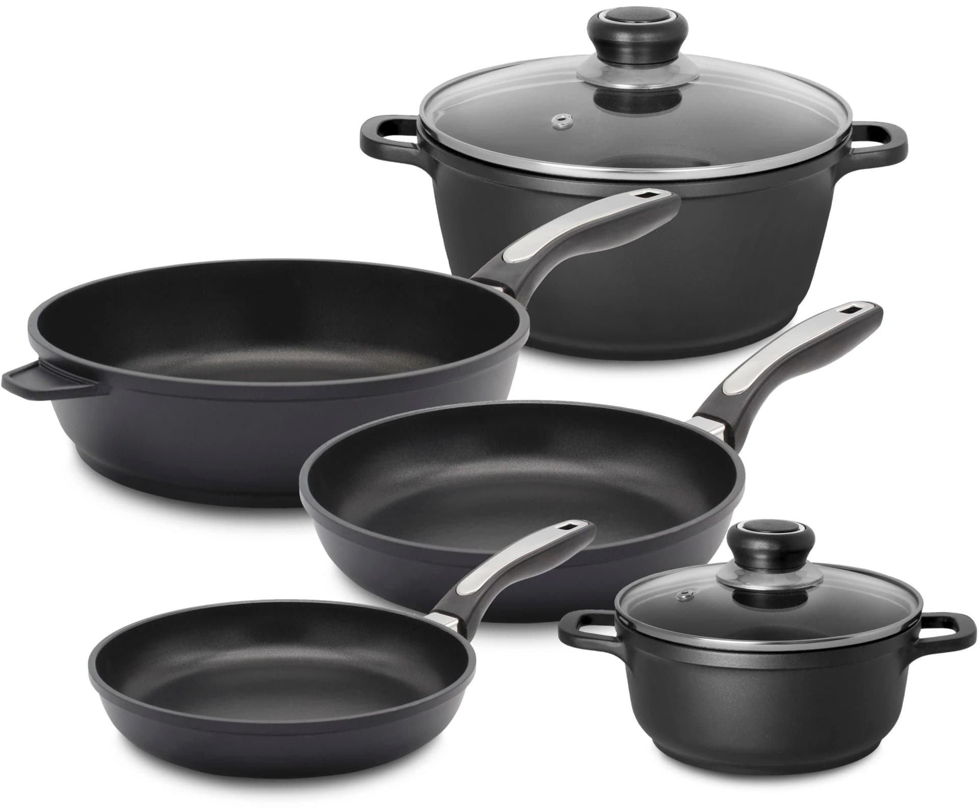 Topf-Set KRÜGER Delta schwarz Aluguss 5-tlg. für Induktion