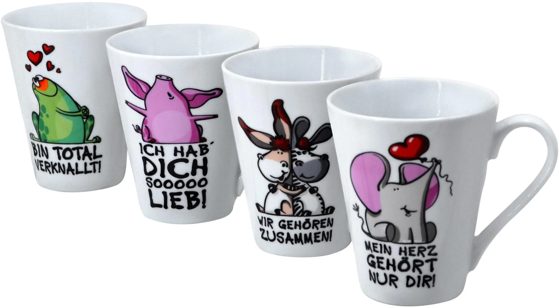 Retsch Arzberg Becher-Set "Tierisch" 4-teilig Bunt Porzellan