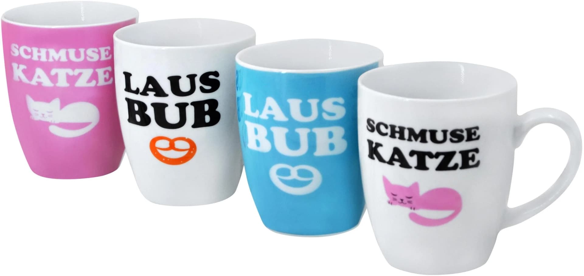 Becher RETSCH ARZBERG Schmusekatze & Lausbub Bunt 360ml 4-teilig Porzellan