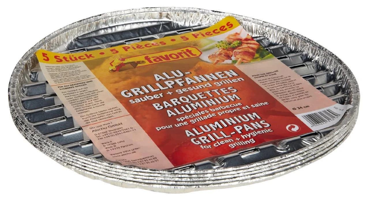 Favorit Alu-Grillpfanne rund 5er Pack Ø 34 cm