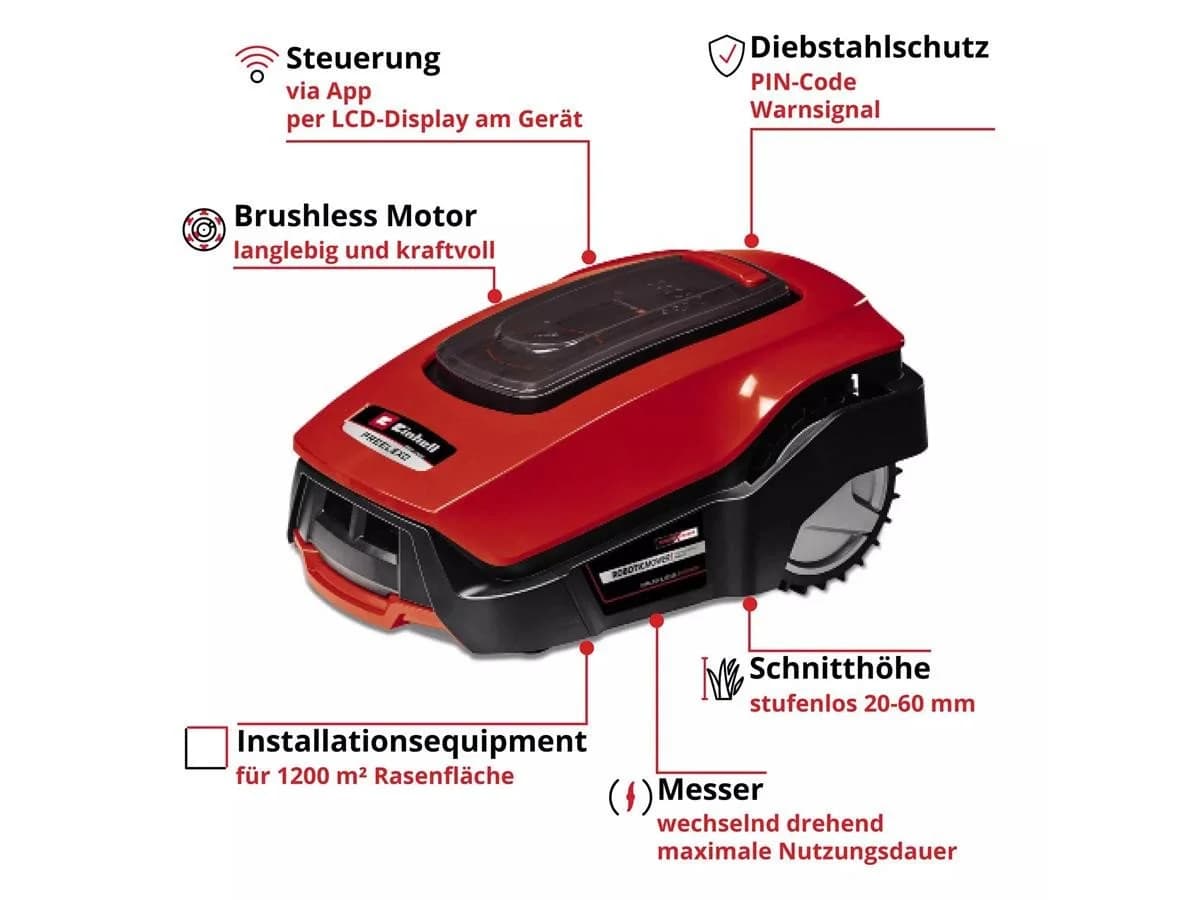 Einhell Rasenmähroboter FREELEXO 1200 LCD BT Grün/Schwarz - Bild 5