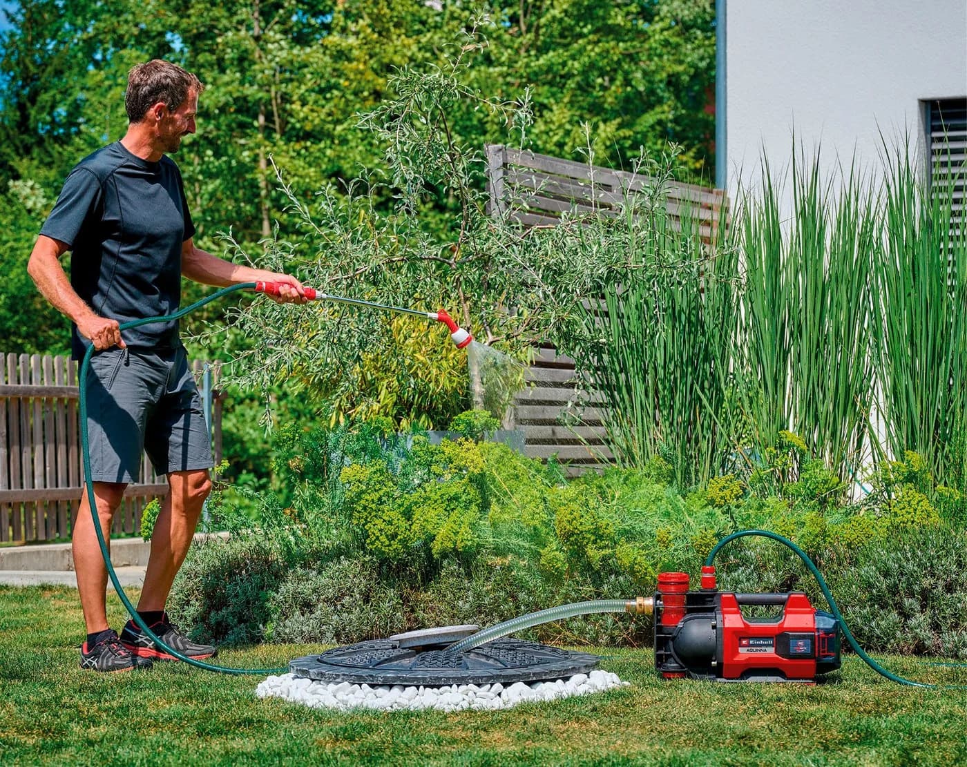 Einhell AQUINNA 36/38 F LED AUTOMATIC Akku-Gartenpumpe Rot