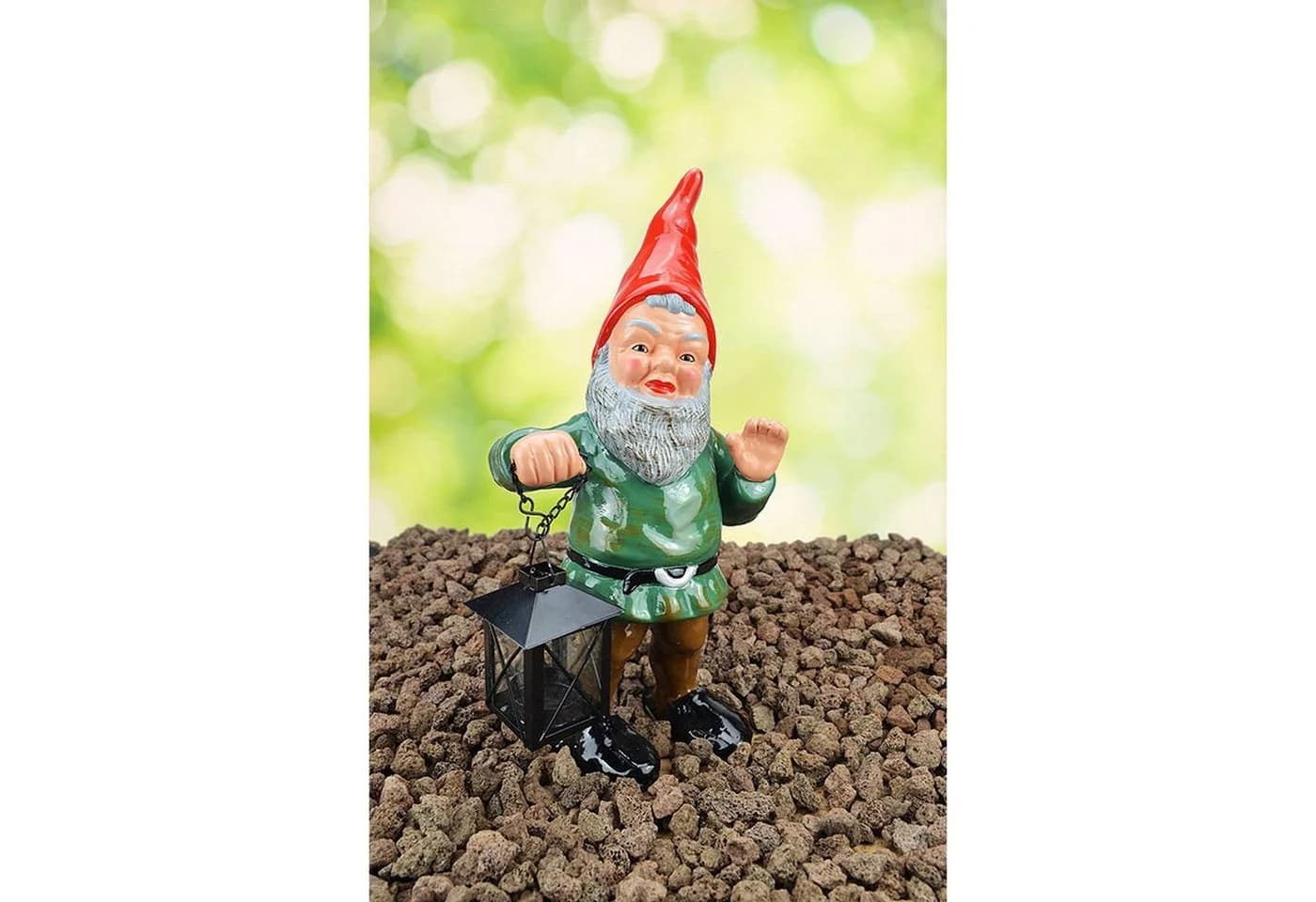 HEISSNER Gartenzwerg Waldemar Keramik mit Laternen Bunt - Bild 3