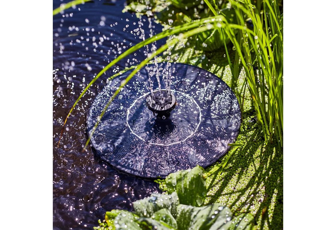 Heissner Gartenbrunnen Solar LOTUSGARDEN Grau Komplett-Set - Bild 5