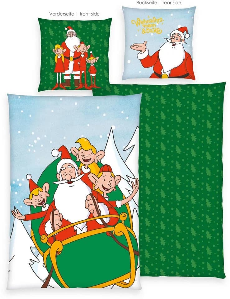 Wendebettwäsche Weihnachtsmann & Co. KG Flanell 2-teilig Bunt - Bild 3