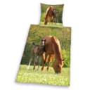 Herding Young Collection Bettwäsche Pferd mit Fohlen Linon Grün Bild 2
