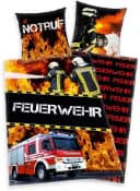 Herding's Young Collection Kinderbettwäsche Feuerwehrmann Sam Rot Schwarz Bild 2
