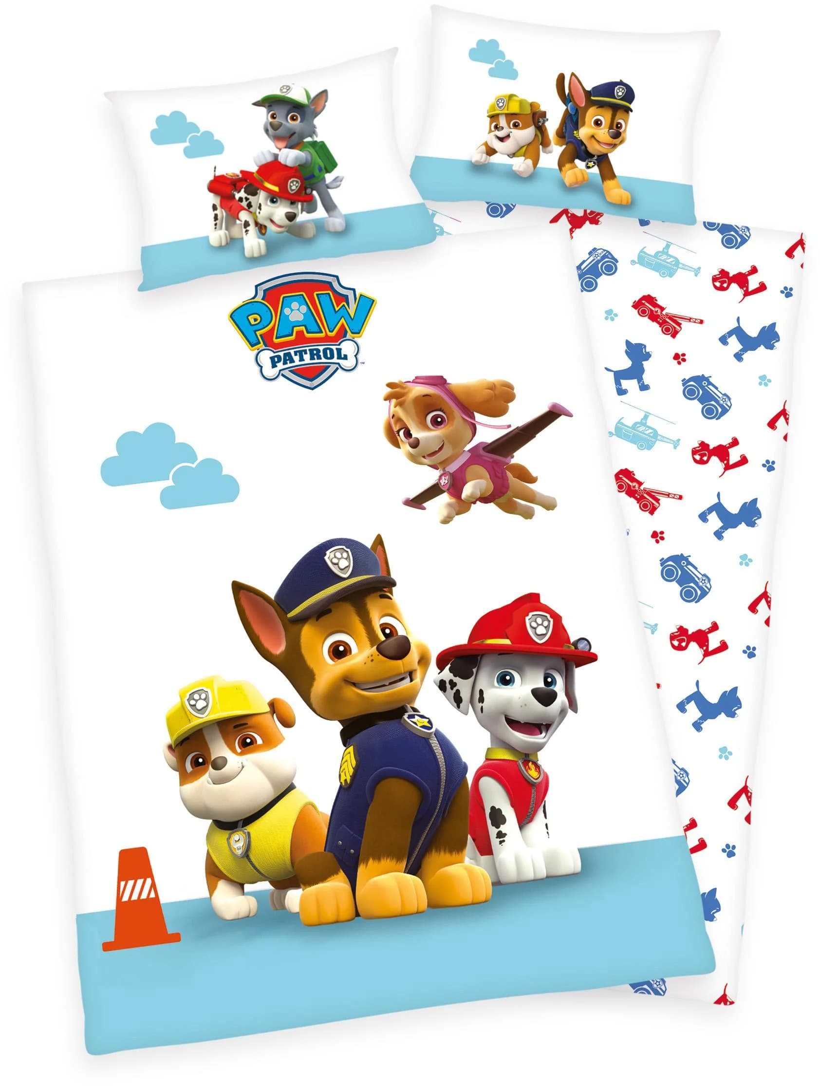 PAW PATROL Kinderbettwäsche Dogs Weiß/Blau Wendebettwäsche - Bild 2